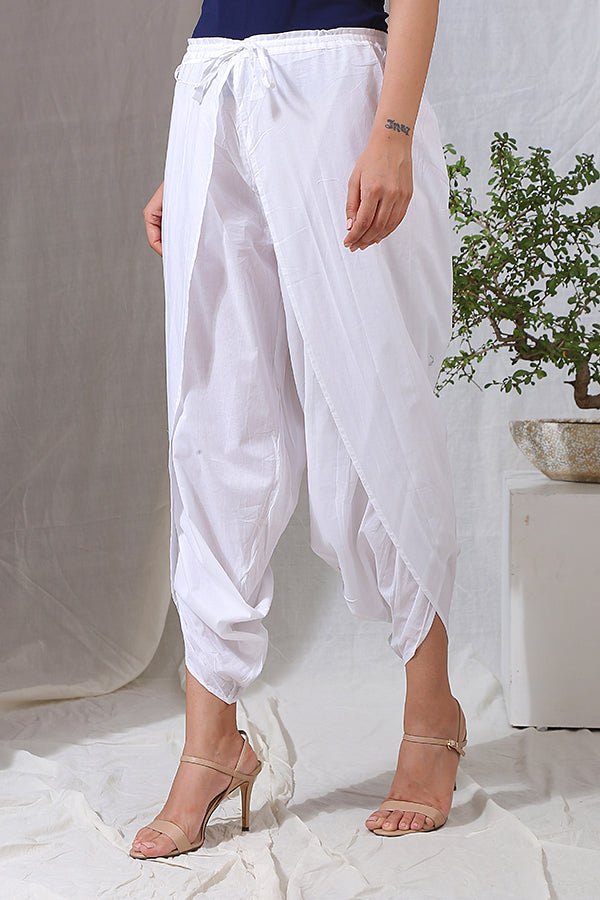 White Dhoti Pants Design by Dyelogue at Pernia's Pop Up Shop 2024